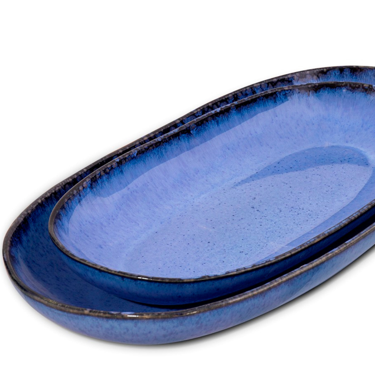 Große Servierplatten Keramik 2er Set creme – handgemachte Teller für Antipasti & Dinner | Amazonia Kollektion