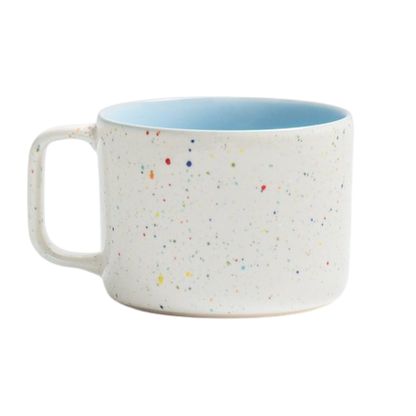 Keramik Tasse Breeze Party Weiß-Rosa – 450 ml | Egg Back Home