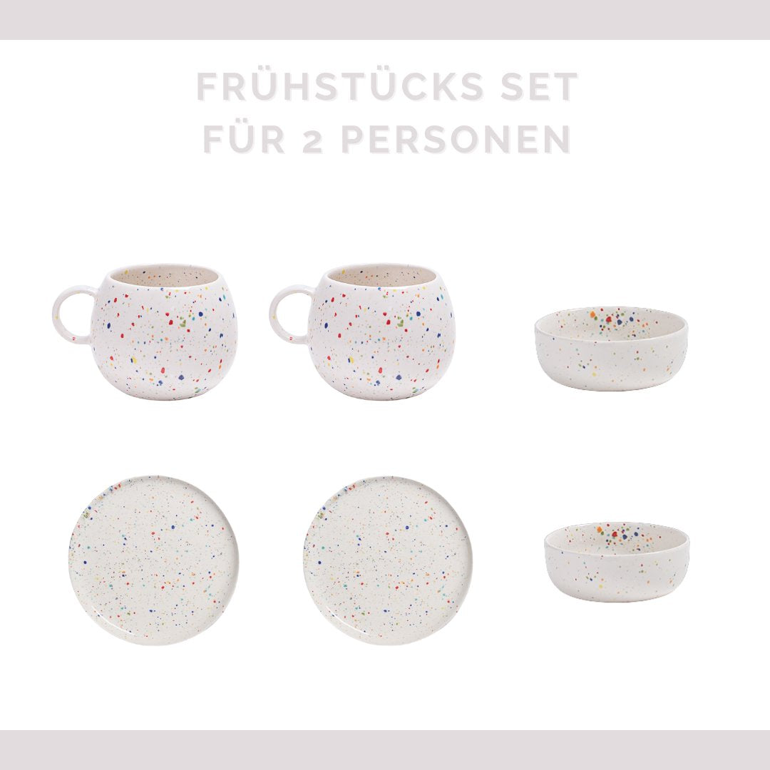 Primavera Frühstücks Set Bunt I 6 teiliges Set