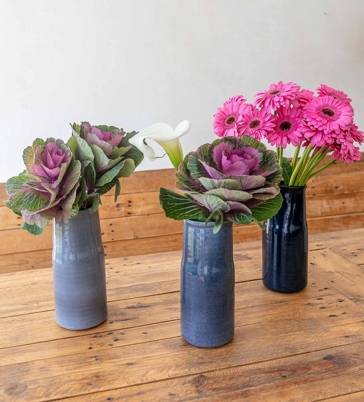 Calla Keramik Vase Dunkelblau