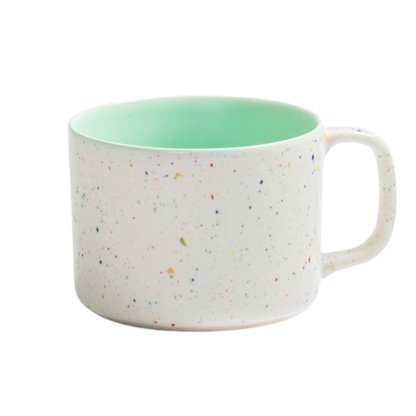 Keramik Tasse Breeze Party Weiß-Blau – 450 ml | Egg Back Home