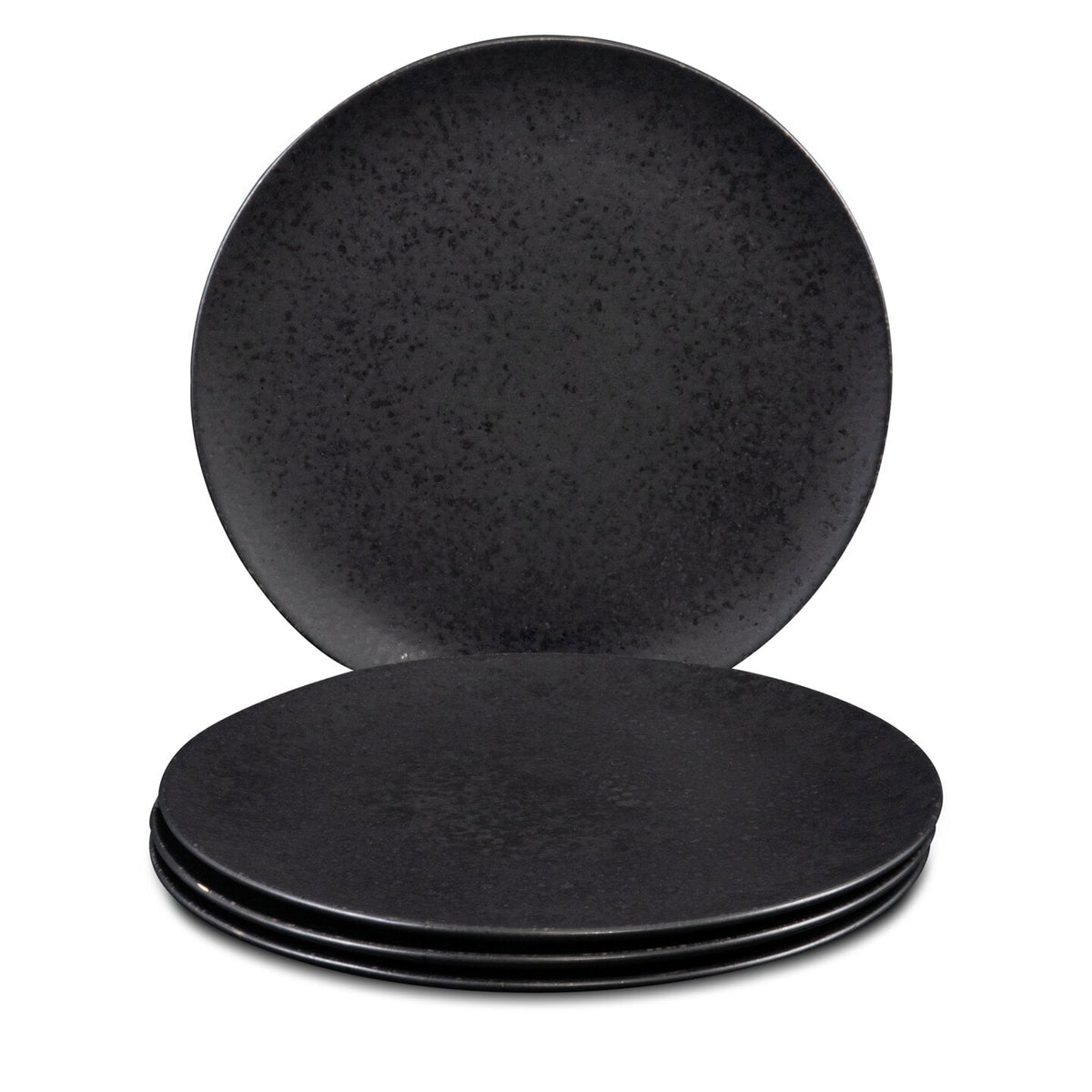 Black Stone Teller & Schalen Set Schwarz I 16 teiliges Set
