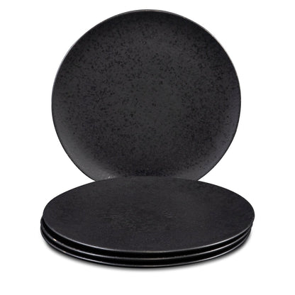 Black Stone Teller & Schalen Set Schwarz I 16 teiliges Set