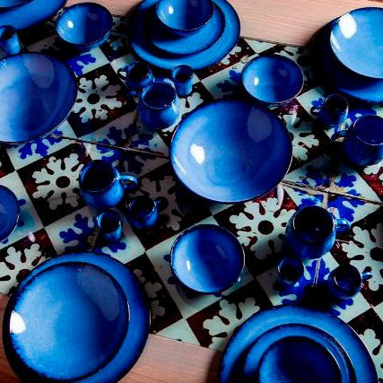 Amazonia Teller & Schalen Set Blau I 16 teiliges Set