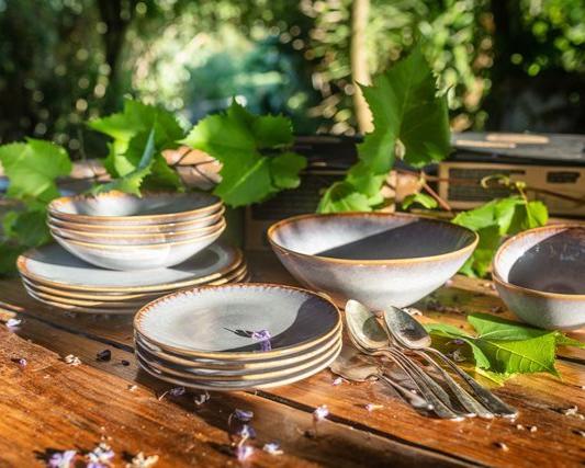 Amazonia Teller & Schalen & Tassen Set Creme I 20 teiliges Set