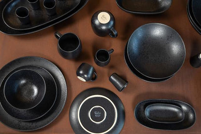 Black Stone Teller & Schalen & Tassen Set Schwarz I 20 teiliges Set