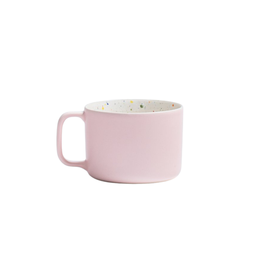 Keramik Tasse Breeze Party rosa Weiß – 450 ml | Egg Back Home