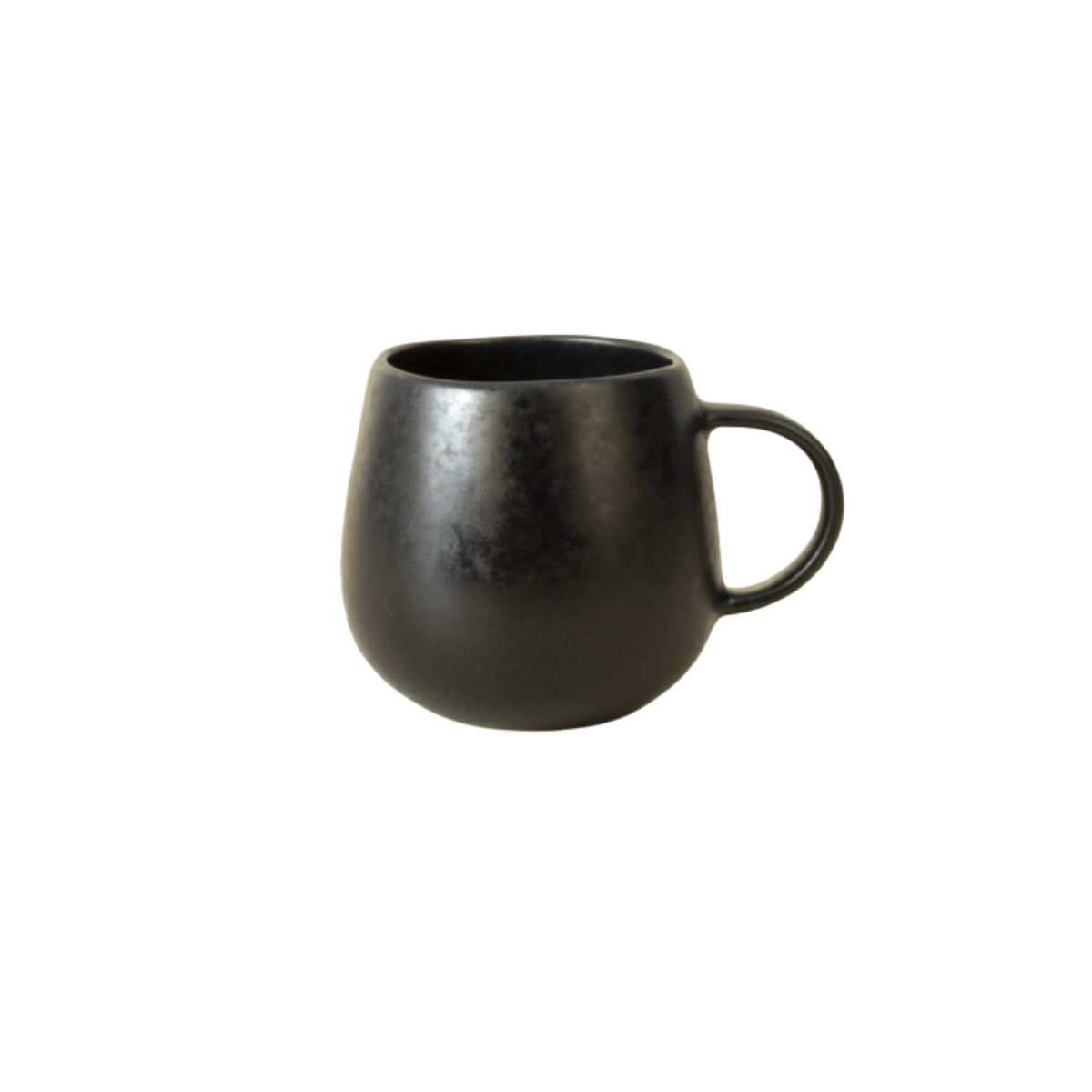 Keramik Kaffeetasse Black Stone groß Schwarz I Handgemachte Steingut Tasse 400 ml