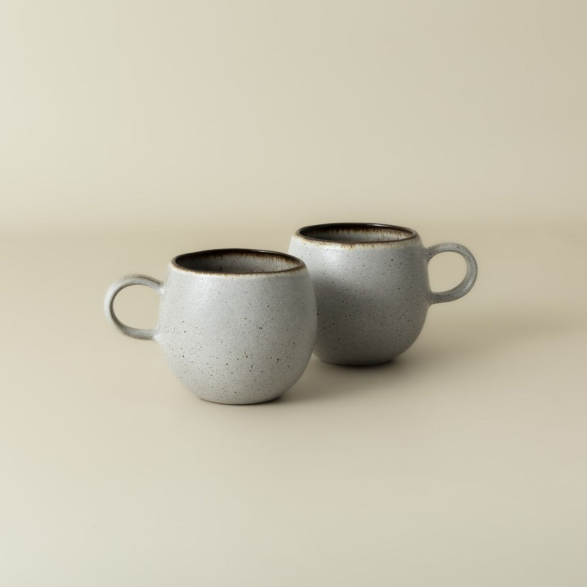 Keramik Kaffeetasse Sail groß Blau Weiß I Handgemachte Steingut Tasse 400 ml I 2 Stück