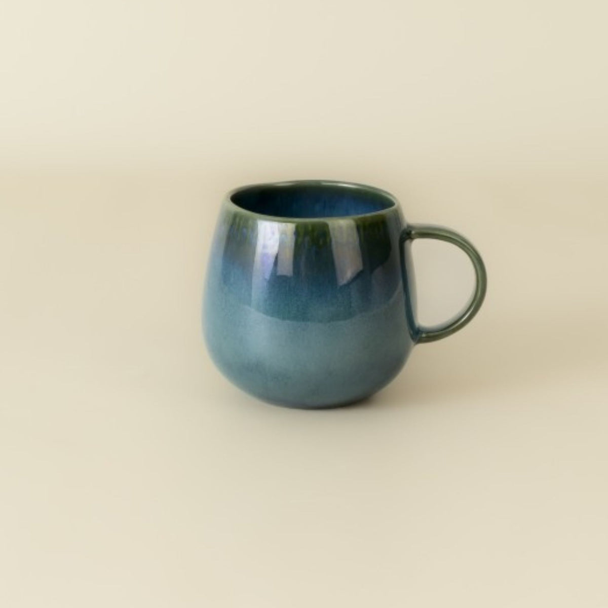 Keramik Kaffeetasse Amazonia groß Grün I Handgemachte Steingut Tasse 400 ml