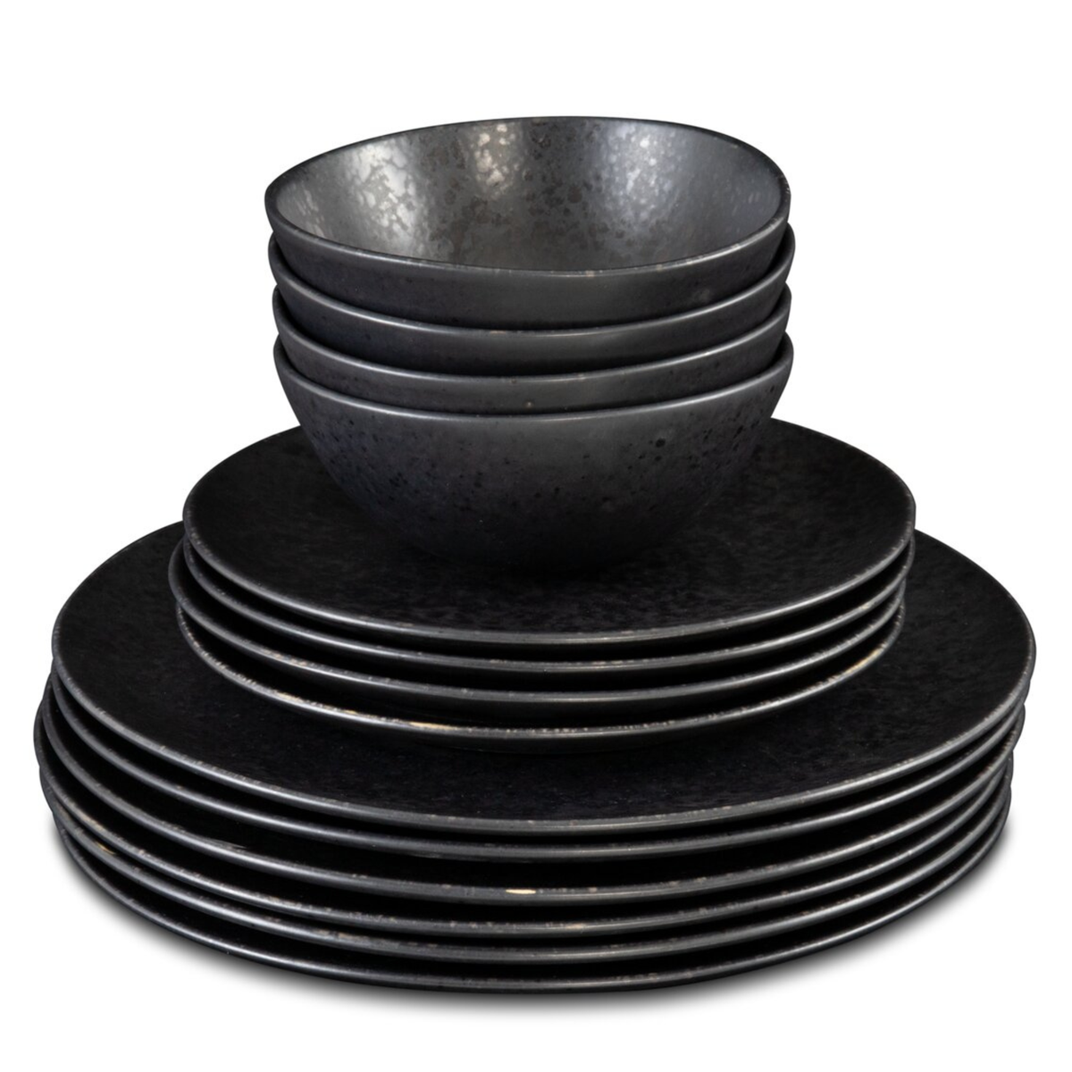 Geschirr Set Blau 12-teilig für 4 Personen – Große, Kleine Teller & Müsli Schalen | Amazonia Kollektion