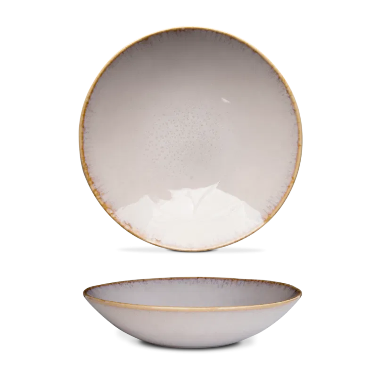 Suppenteller Keramik creme – tiefer handgemachter Teller für Suppe & Bowls