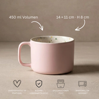 Keramik Tasse Breeze Party Rosa – 450 ml | Egg Back Home