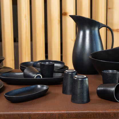 Black Stone Teller & Schalen & Tassen Set Schwarz I 20 teiliges Set