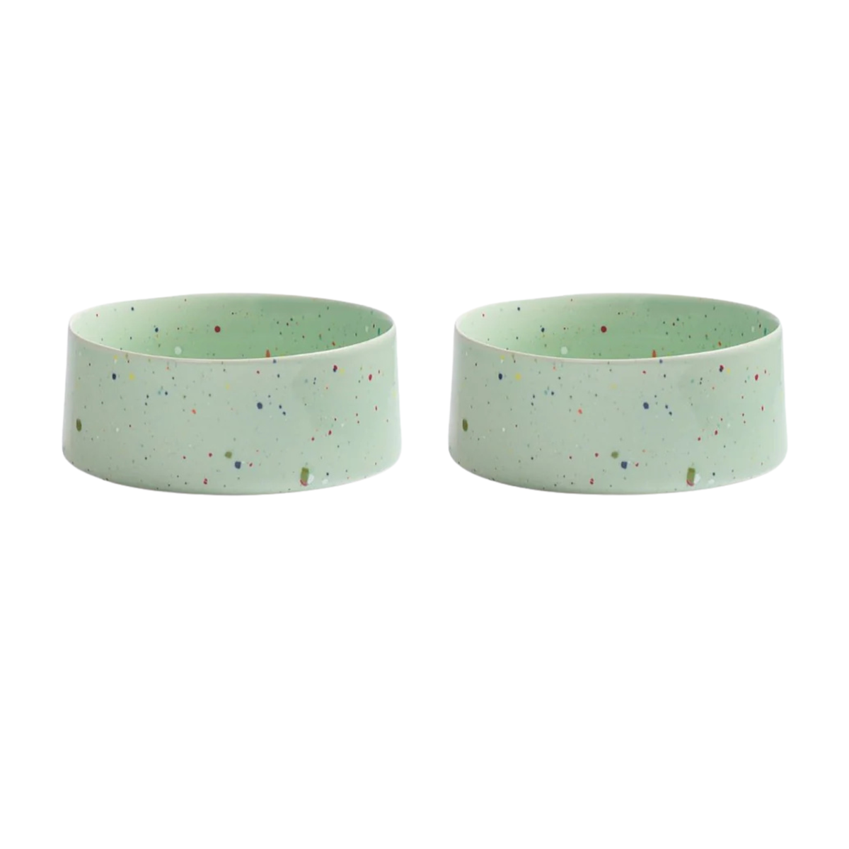 Keramik Hundenapf & Katzennapf 2er Set Ø16 cm Grün – Egg Back Home Party Futternäpfe